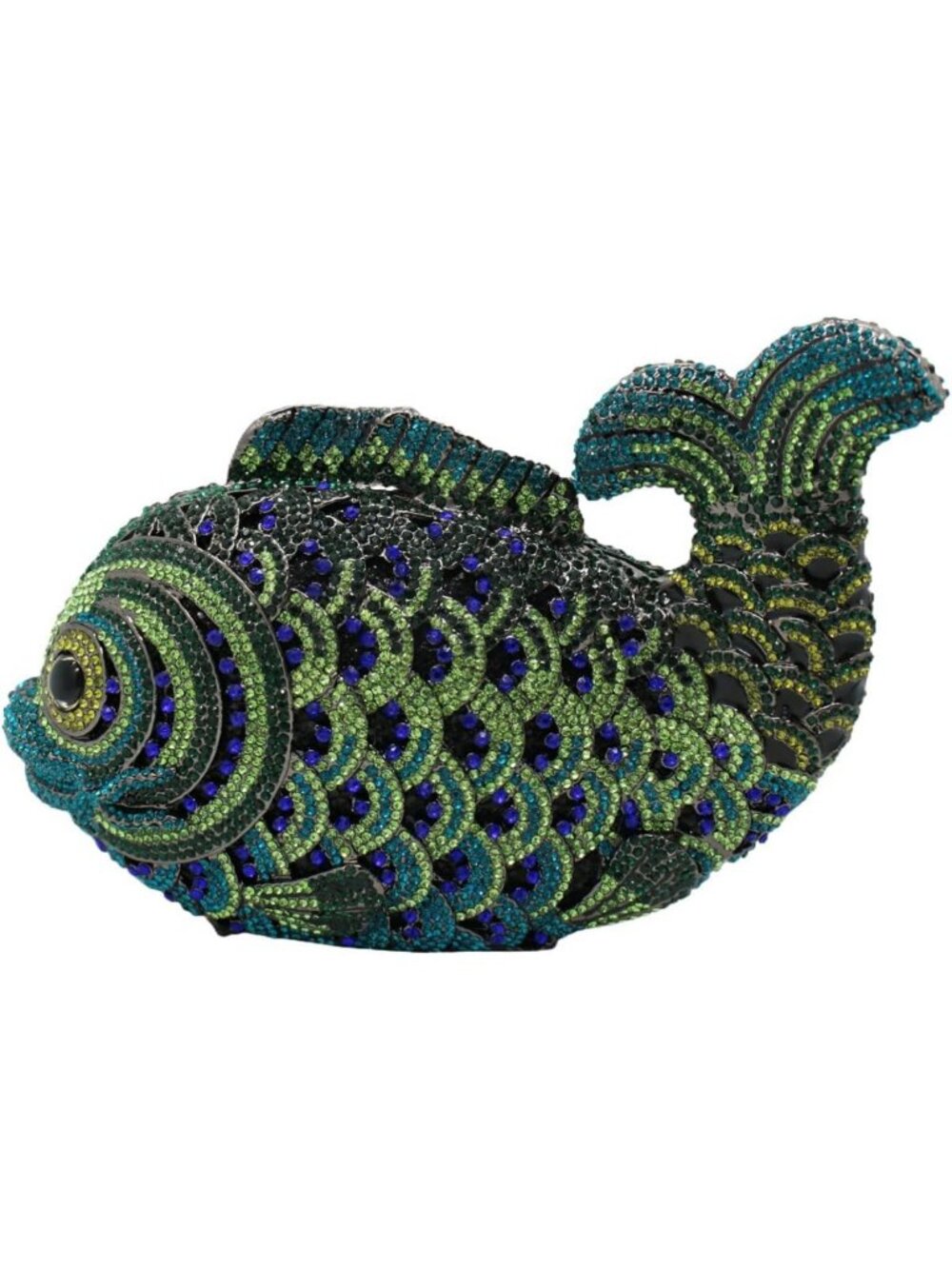 Sparkling Mini Fish Clutch Purse with Rhinestones for Weddings & Parties